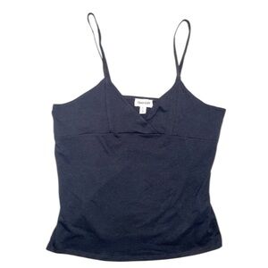 Open Edit black spaghetti strap‎ vneck tank